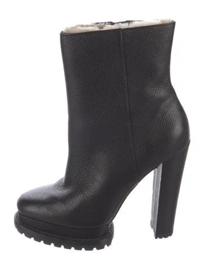 Pre-owned Alice And Olivia Leather Boots In Black