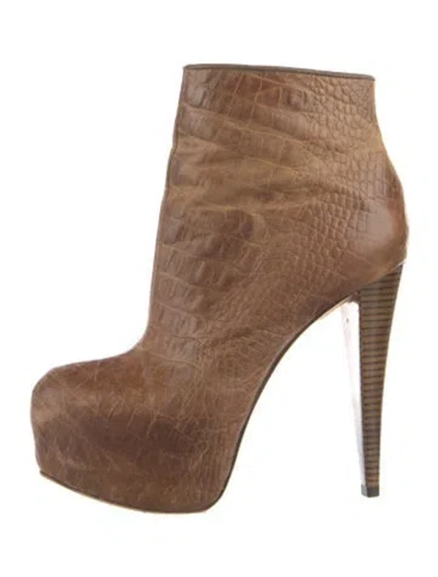 Pre-owned Alice And Olivia Leather Boots In Brown