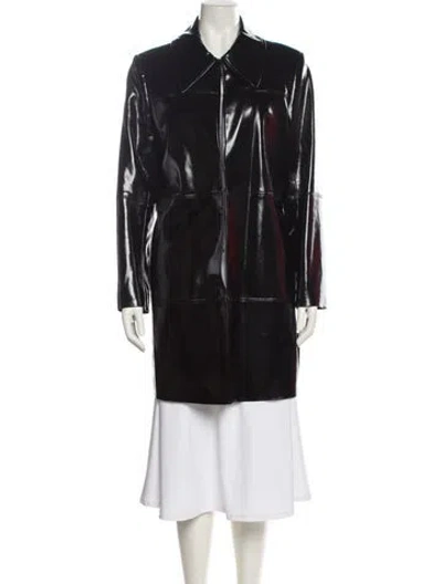 Pre-owned Alice And Olivia Leather Coat In Black