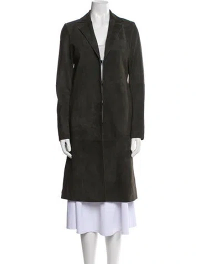 Pre-owned Alice And Olivia Leather Coat In Gray