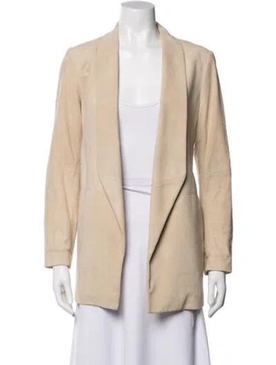 Pre-owned Alice And Olivia Leather Coat In Neutrals