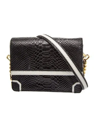Pre-owned Alice And Olivia Leather Crossbody Bag In Black