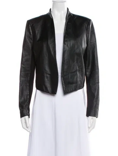 Pre-owned Alice And Olivia Leather Evening Jacket In Black