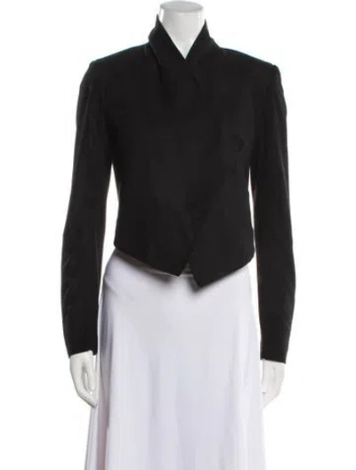 Pre-owned Alice And Olivia Leather Evening Jacket In Black