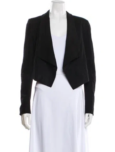 Pre-owned Alice And Olivia Leather Evening Jacket In Black