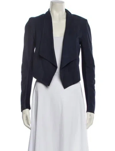 Pre-owned Alice And Olivia Leather Evening Jacket In Blue