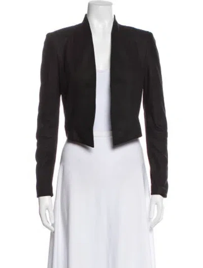 Pre-owned Alice And Olivia Leather Evening Jacket In Gray