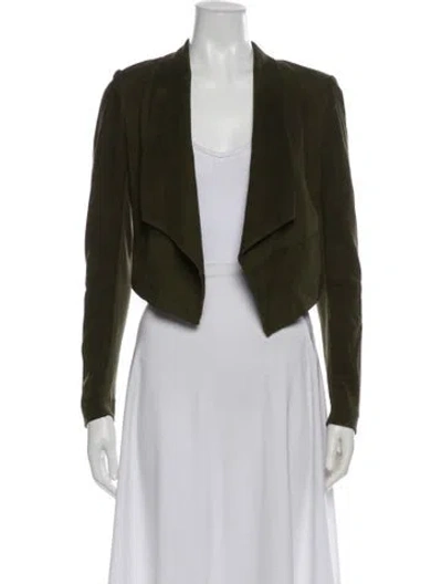 Pre-owned Alice And Olivia Leather Evening Jacket In Green