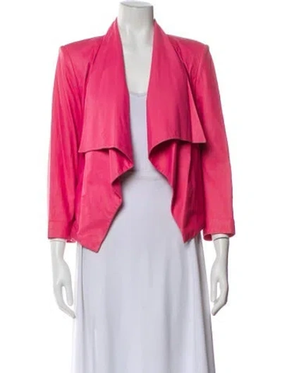 Pre-owned Alice And Olivia Leather Evening Jacket In Pink