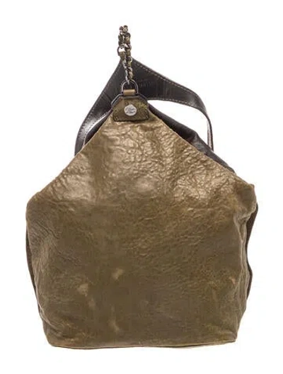 Pre-owned Alice And Olivia Leather Hobo In Green
