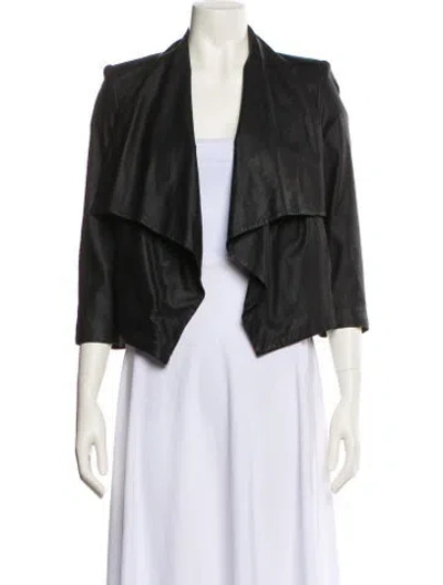 Pre-owned Alice And Olivia Leather Jacket In Black