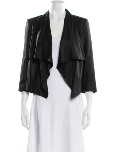 Pre-owned Alice And Olivia Leather Jacket In Black