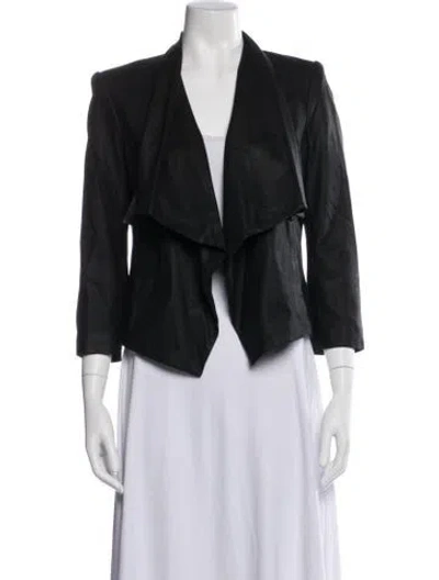 Pre-owned Alice And Olivia Leather Jacket In Black