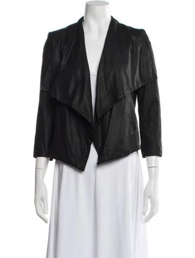 Pre-owned Alice And Olivia Leather Jacket In Black