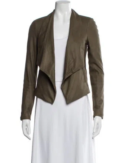 Pre-owned Alice And Olivia Leather Jacket In Green