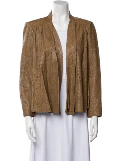 Pre-owned Alice And Olivia Leather Jacket In Neutral