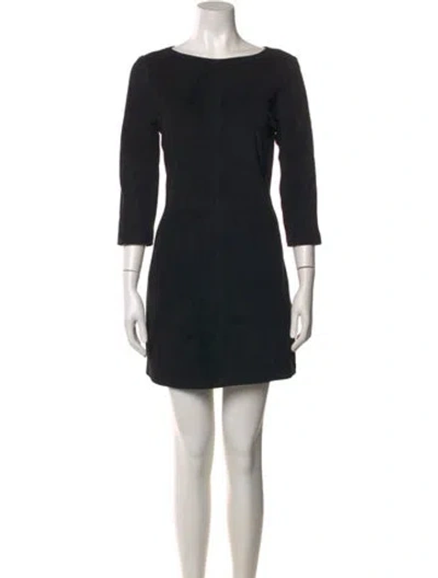 Pre-owned Alice And Olivia Leather Mini Dress In Black