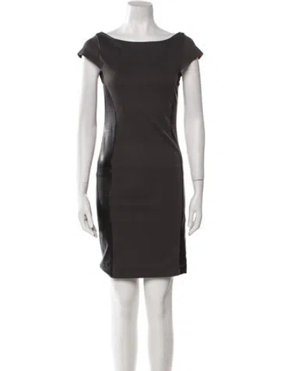 Pre-owned Alice And Olivia Leather Mini Dress In Green