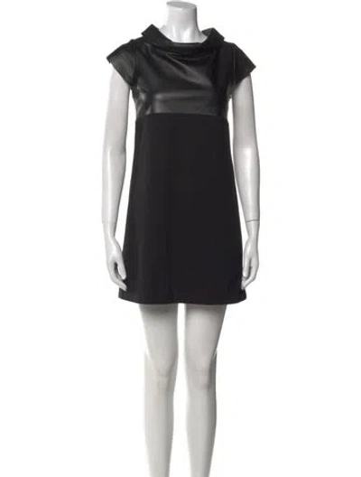 Pre-owned Alice And Olivia Leather Mini Dress In Multi