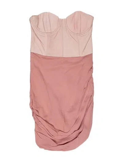 Pre-owned Alice And Olivia Leather Mini Dress In Pink