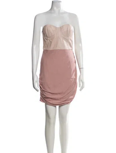Pre-owned Alice And Olivia Leather Mini Dress In Pink