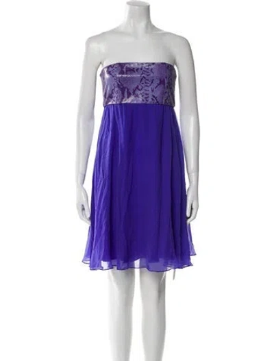 Pre-owned Alice And Olivia Leather Mini Dress In Purple
