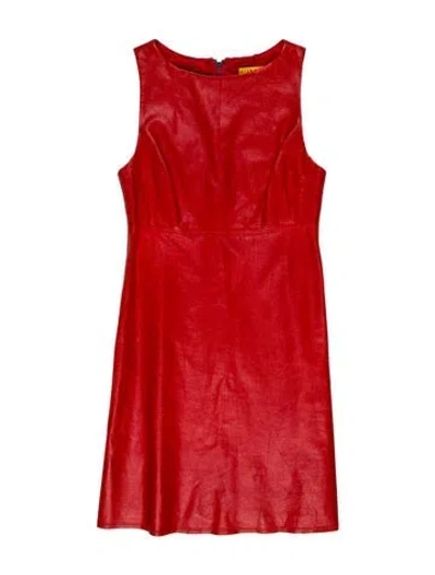 Pre-owned Alice And Olivia Leather Mini Dress In Red