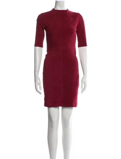 Pre-owned Alice And Olivia Leather Mini Dress In Red