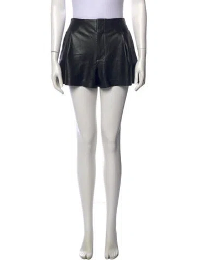Pre-owned Alice And Olivia Leather Mini Shorts In Black