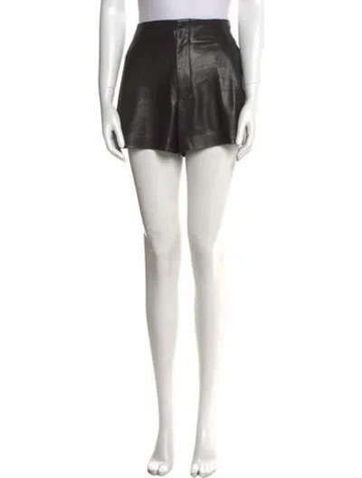 Pre-owned Alice And Olivia Leather Mini Shorts In Black