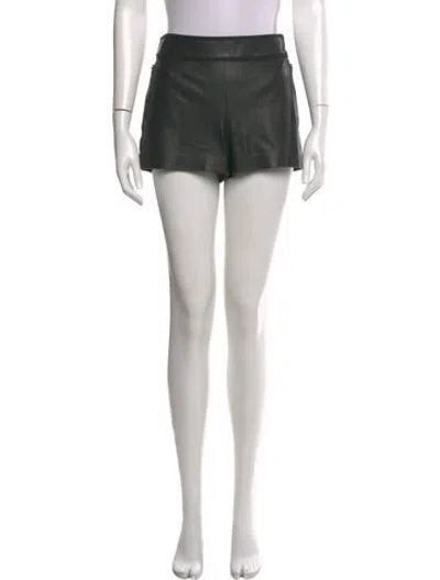 Pre-owned Alice And Olivia Leather Mini Shorts In Black