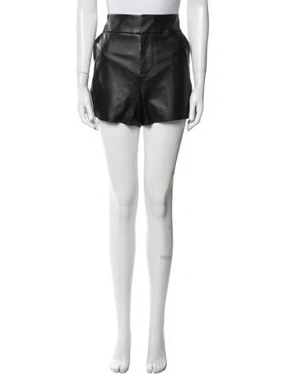 Pre-owned Alice And Olivia Leather Mini Shorts In Black