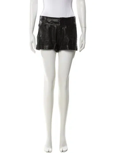 Pre-owned Alice And Olivia Leather Mini Shorts In Black