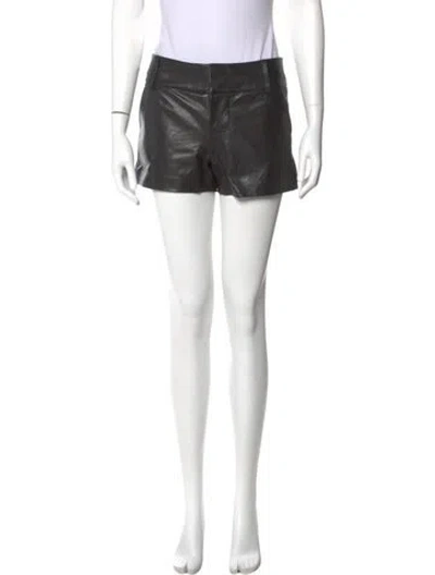 Pre-owned Alice And Olivia Leather Mini Shorts In Black