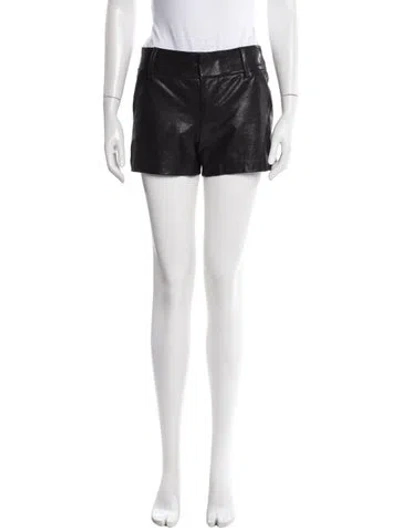 Pre-owned Alice And Olivia Leather Mini Shorts In Black