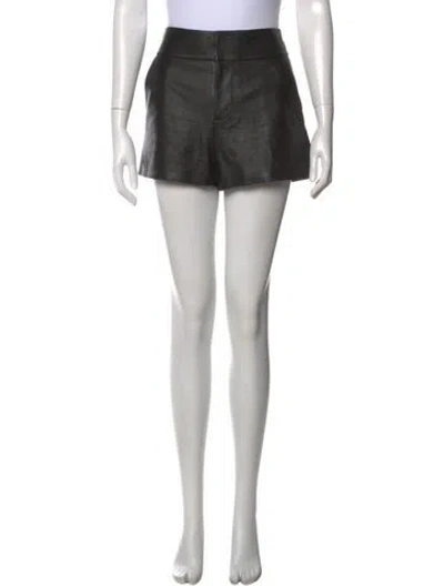 Pre-owned Alice And Olivia Leather Mini Shorts In Black