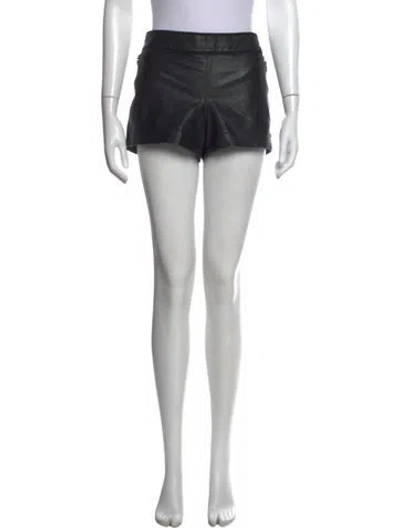 Pre-owned Alice And Olivia Leather Mini Shorts In Black