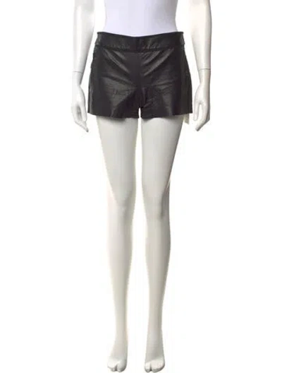 Pre-owned Alice And Olivia Leather Mini Shorts In Black