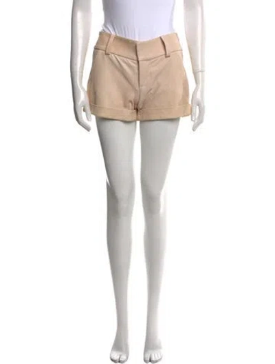 Pre-owned Alice And Olivia Leather Mini Shorts In Neutral