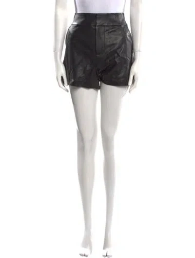 Pre-owned Alice And Olivia Leather Mini Shorts W/ Tags In Black