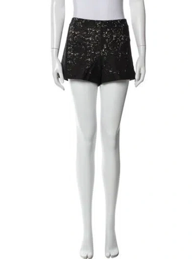 Pre-owned Alice And Olivia Leather Mini Shorts W/ Tags In Black
