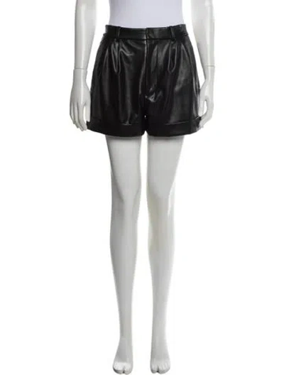Pre-owned Alice And Olivia Leather Mini Shorts In White