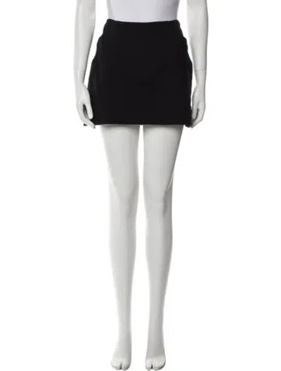 Pre-owned Alice And Olivia Leather Mini Skirt In Black