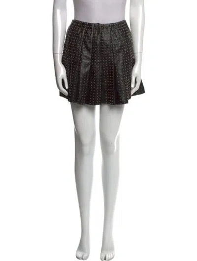 Pre-owned Alice And Olivia Leather Mini Skirt In Black