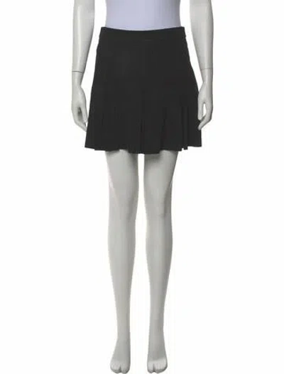 Pre-owned Alice And Olivia Leather Mini Skirt In Black