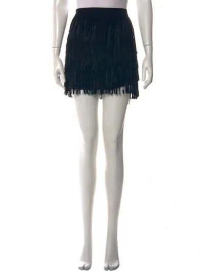 Pre-owned Alice And Olivia Leather Mini Skirt In Black