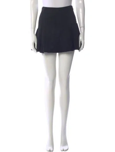 Pre-owned Alice And Olivia Leather Mini Skirt In Blue