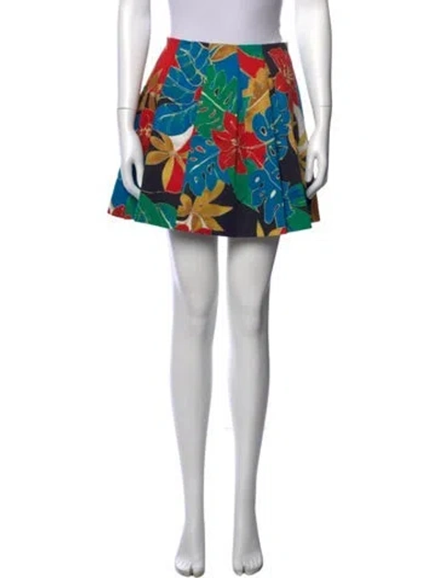 Pre-owned Alice And Olivia Leather Mini Skirt In Multi