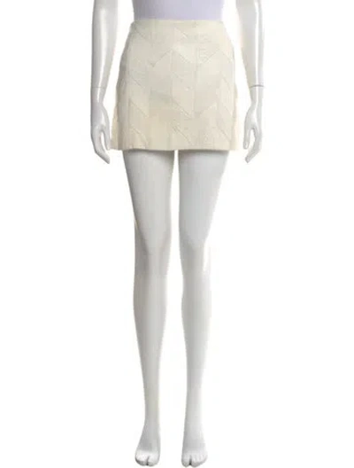 Pre-owned Alice And Olivia Leather Mini Skirt In Neutral