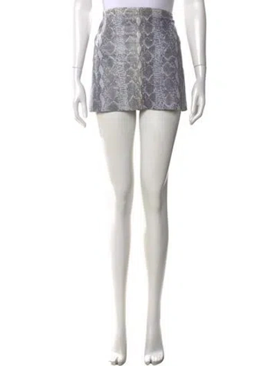 Pre-owned Alice And Olivia Leather Mini Skirt In Neutral